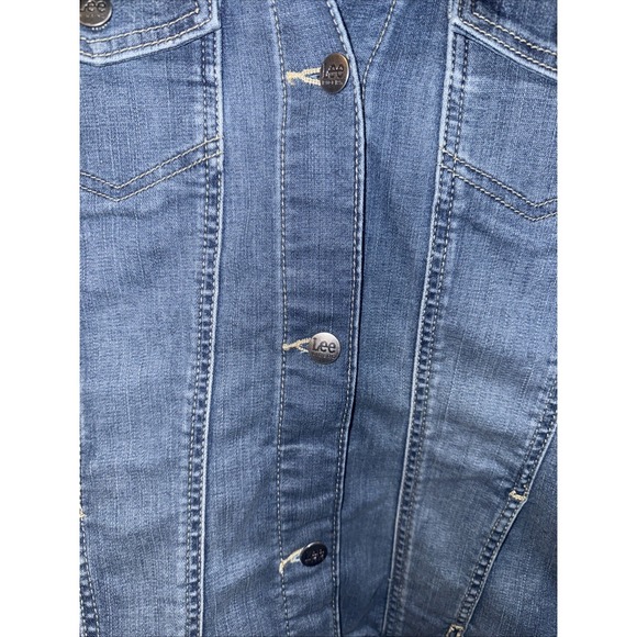 Lee Riders Women's Denim Jean Jacket Medium-Dark Wash Button Front Stretch XL - Picture 3 of 9
